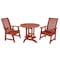 Highwood Usa Weatherly 3pc Round Outdoor Patio Furniture Dining Set AD-DNW36-RED - alternate 1